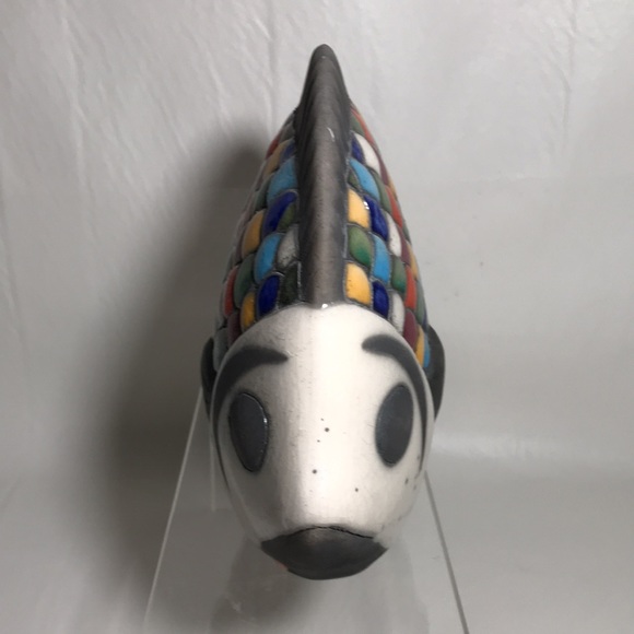 Xochiquetzal Stoneware Ceramic Mexico Fish Figure - Picture 2 of 13